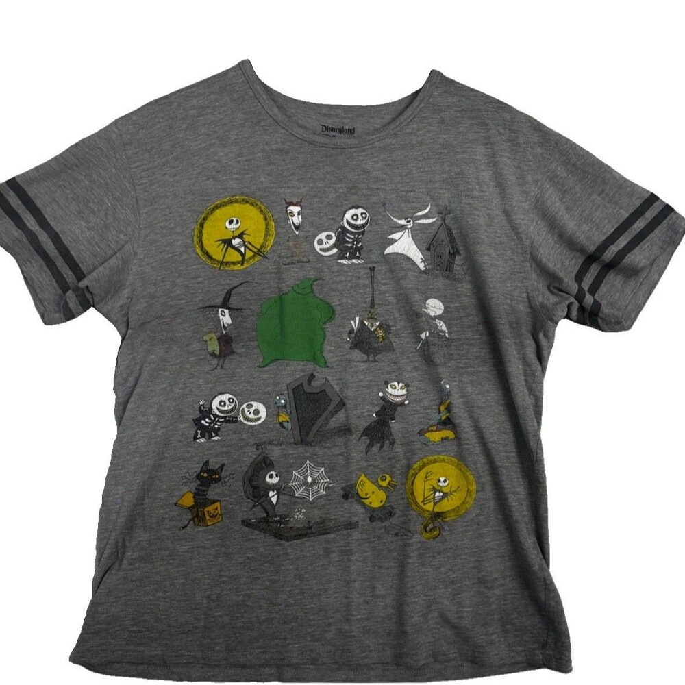 Disney Nightmare Before Christmas Character Graphic Gray T Shirt Women’s L